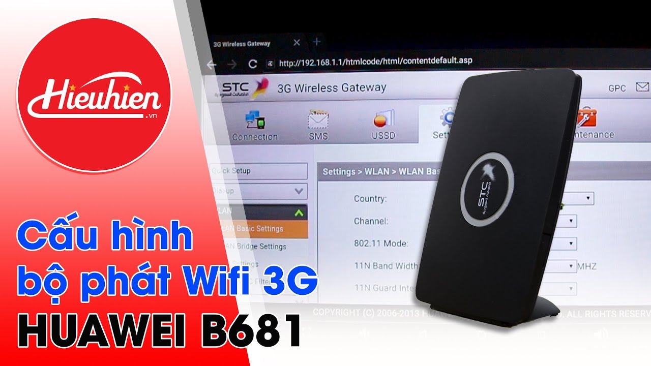 Hướng dẫn cấu hình bộ phát wifi 3G HUAWEI B681✅Cách... - youtube