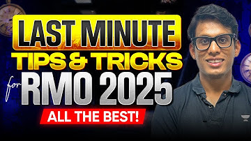 Last Minute Tips & Tricks | All the best for  RMO 2025 | Prashant Jain #matholympiad #rmo