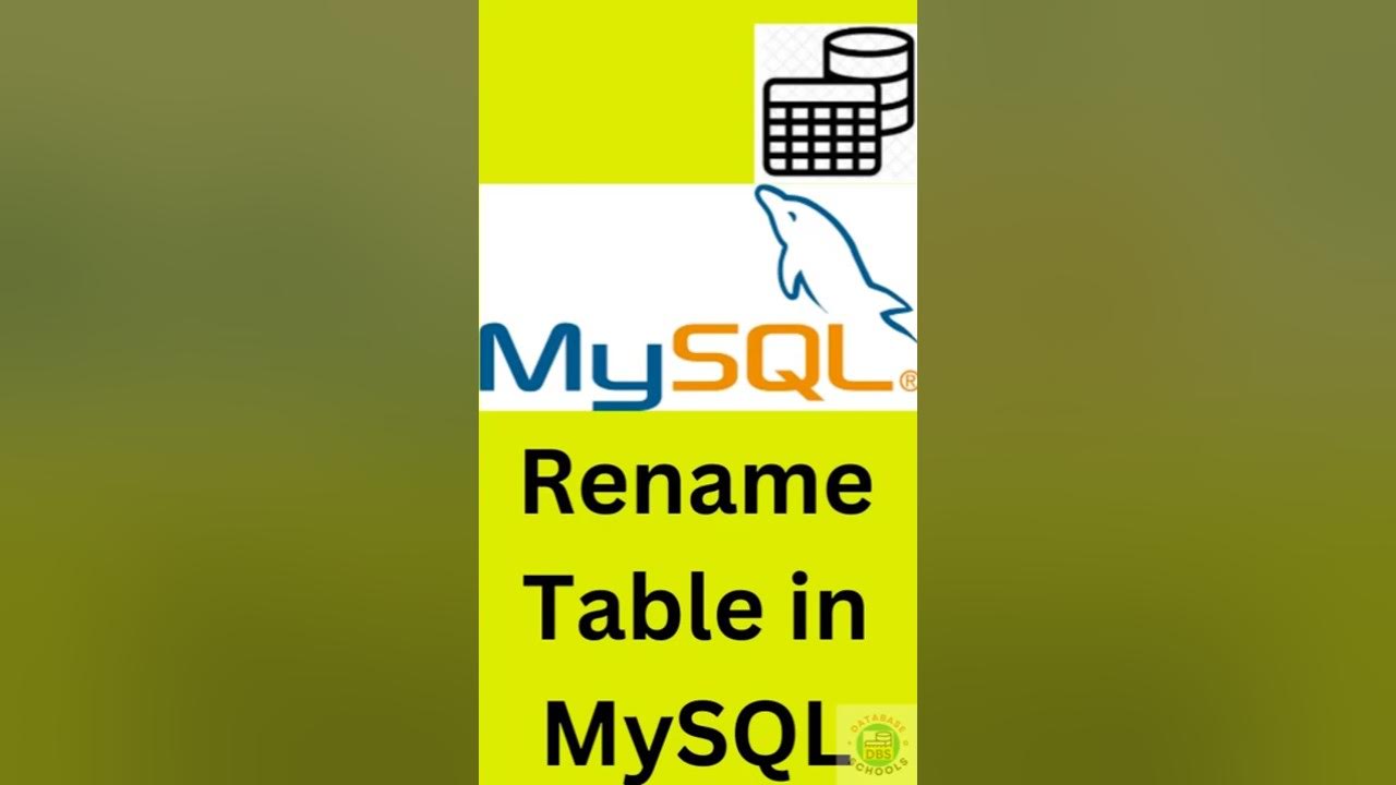 How to rename table in MySQL | Quick Guide: How to Rename a Table in ...