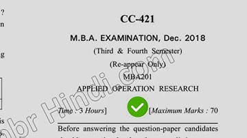 2018 Dcrust MBA 4th Sem Applied Operation Research Question Paper