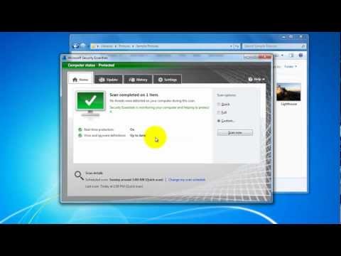 Scan a custom location for virus and spyware activity using Microsoft Security Essentials