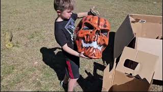 🎃Unboxing And Setup Of The 12ft Giant-Sized Inferno Pumpkin Skeleton🎃 #halloween2023 #animatronics