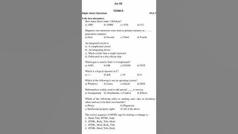 computer MCQ question