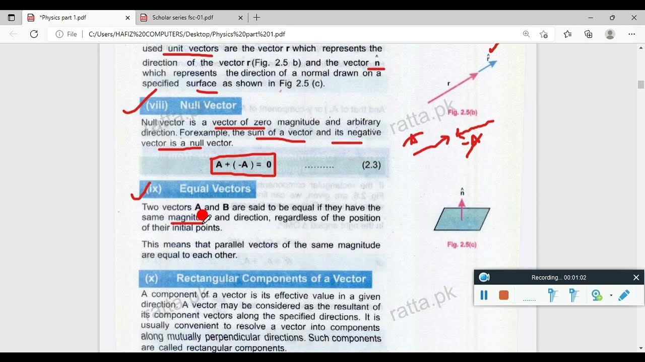 Null Vector|How to represent Null vector|Equal vectors|How to represent ...