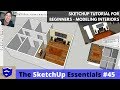 SketchUp Tutorial for Beginners - Part 3 - Modeling Interiors from Floor Plan to 3D!