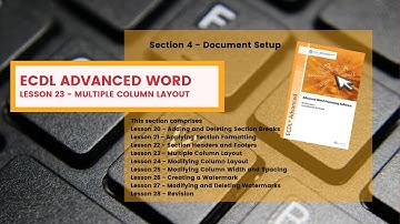 ECDL Advanced Word Lesson 23 Multiple Column Layout