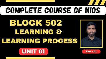 NIOS Summary |  NIOS For DSSSB | NIOS course 502 Block 1 Unit 1