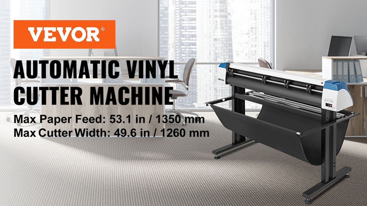 VEVOR Vinyl Cutter 53 Inch Plotter Machine Automatic Paper Feed Vinyl  Cutter Plotter Speed Adjustable Sign Cutting with Floor Stand Signmaster