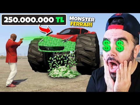 ATEŞ ETTIGIM MONSTER FERRARI ARABALARI PARA OLUYOR - GTA 5 MODS