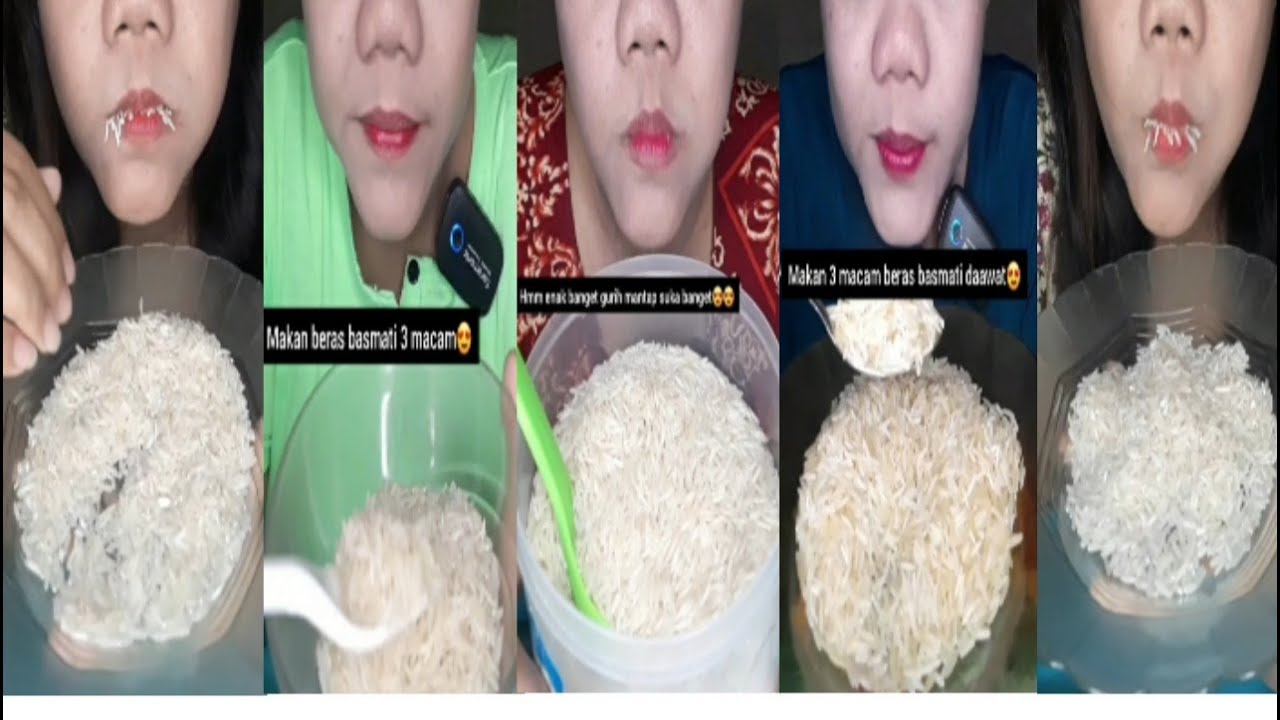 DYMA ASMR RAW RICE EATING Compilation Vidios Raw Rice asmrrawrice asmrrawriceeating