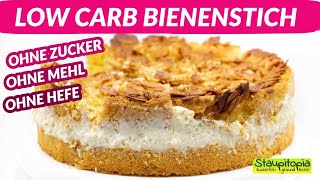 Low Carb Bienenstich selber machen I Bienenstich Rezept ohne Zucker, ohne Mehl und ohne Hefe