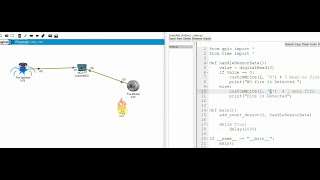 python program for Fire Monitor and Fire Sprinkler in packet tracer by using MCU