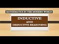 MATHEMATICS IN THE MODERN WORLD | INDUCTIVE AND DEDUCTIVE REASONING