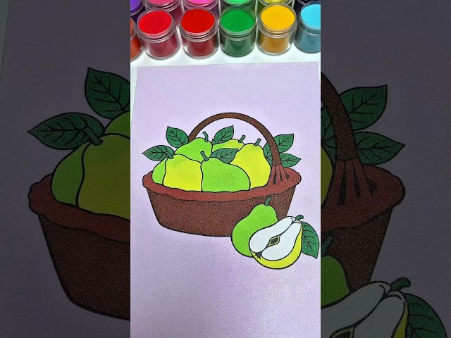 Pear Basket Sand Art🍐Satisfying ASMR 🧺 #asmr #relaxing #sandpainting #sandart #satisfying #viral
