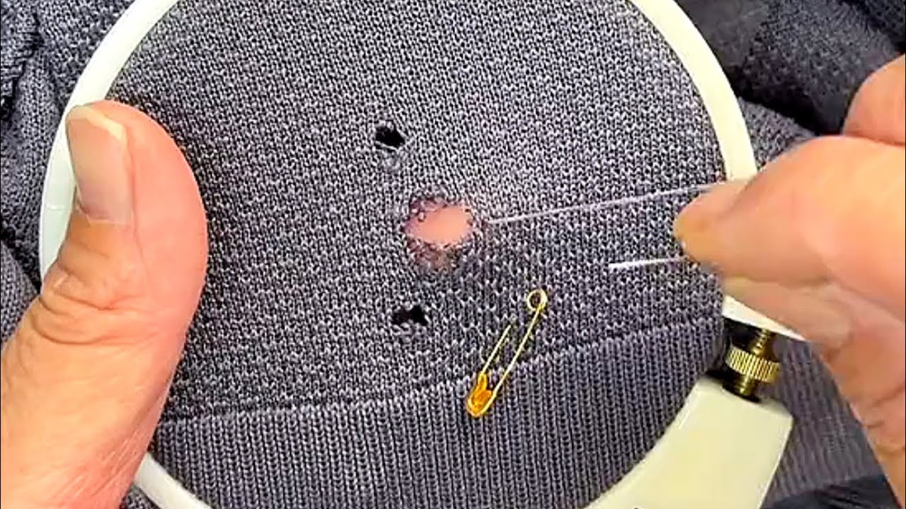 How to Repair a Hole in a Knitted Sweater Without Leaving a Trace - YouTube