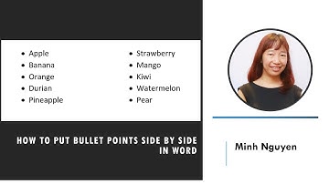 How to put bullets side by side in Word