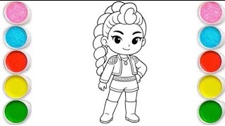 Coloring Golden Huntrix Rumi Mira Zoey KPop Demon Hunters Coloring Pages