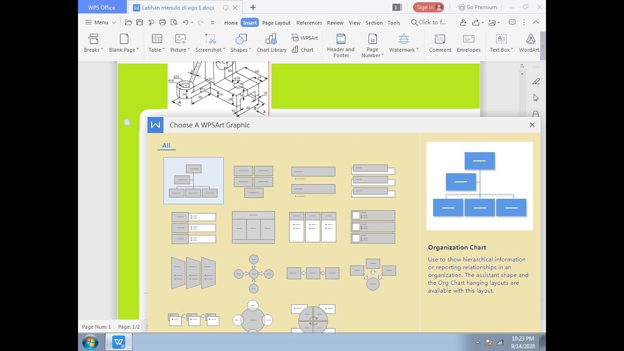 Civil computer # 5 Insert shape di wps