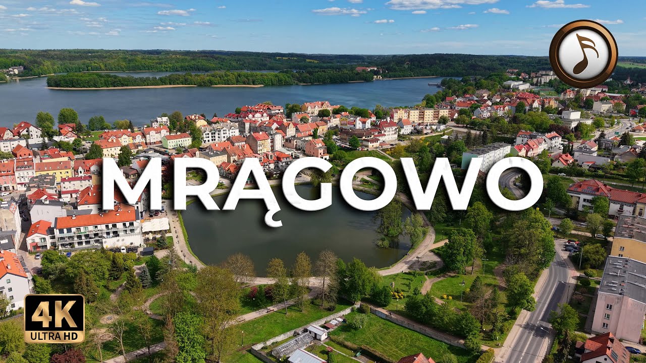 Mrągowo из беспилотника Mrągowo в полном 🎵 | 2025 | Исцеление города ™ [4K] Польша