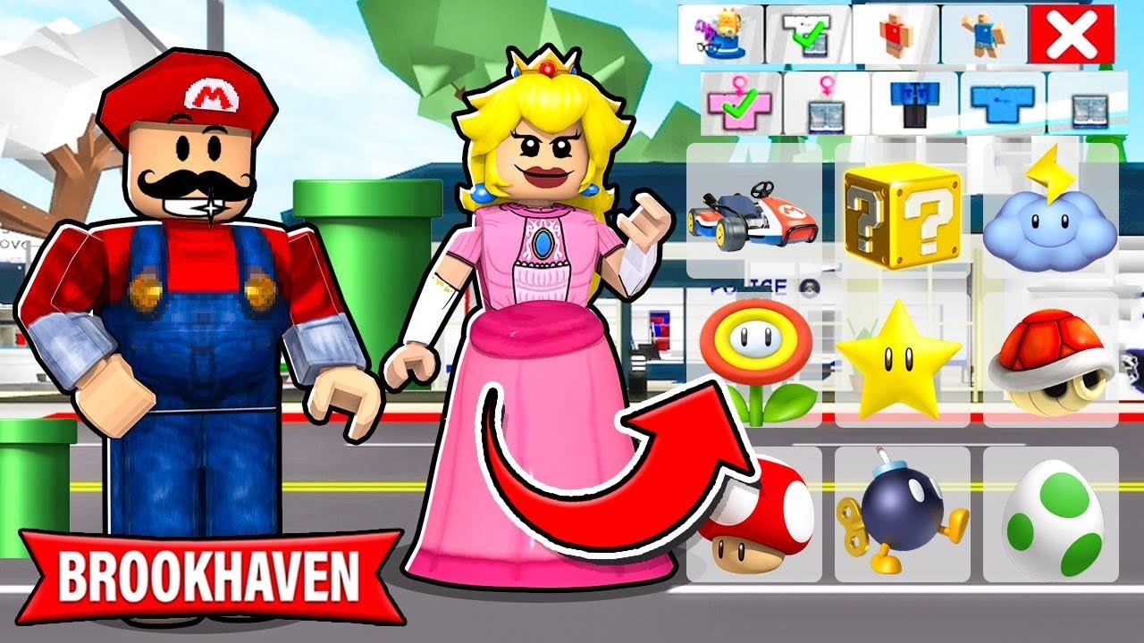 COMO VESTIRSE de PERSONAJES de SUPER MARIO en BROOKHAVEN! 🏡 (CÓDIGOS