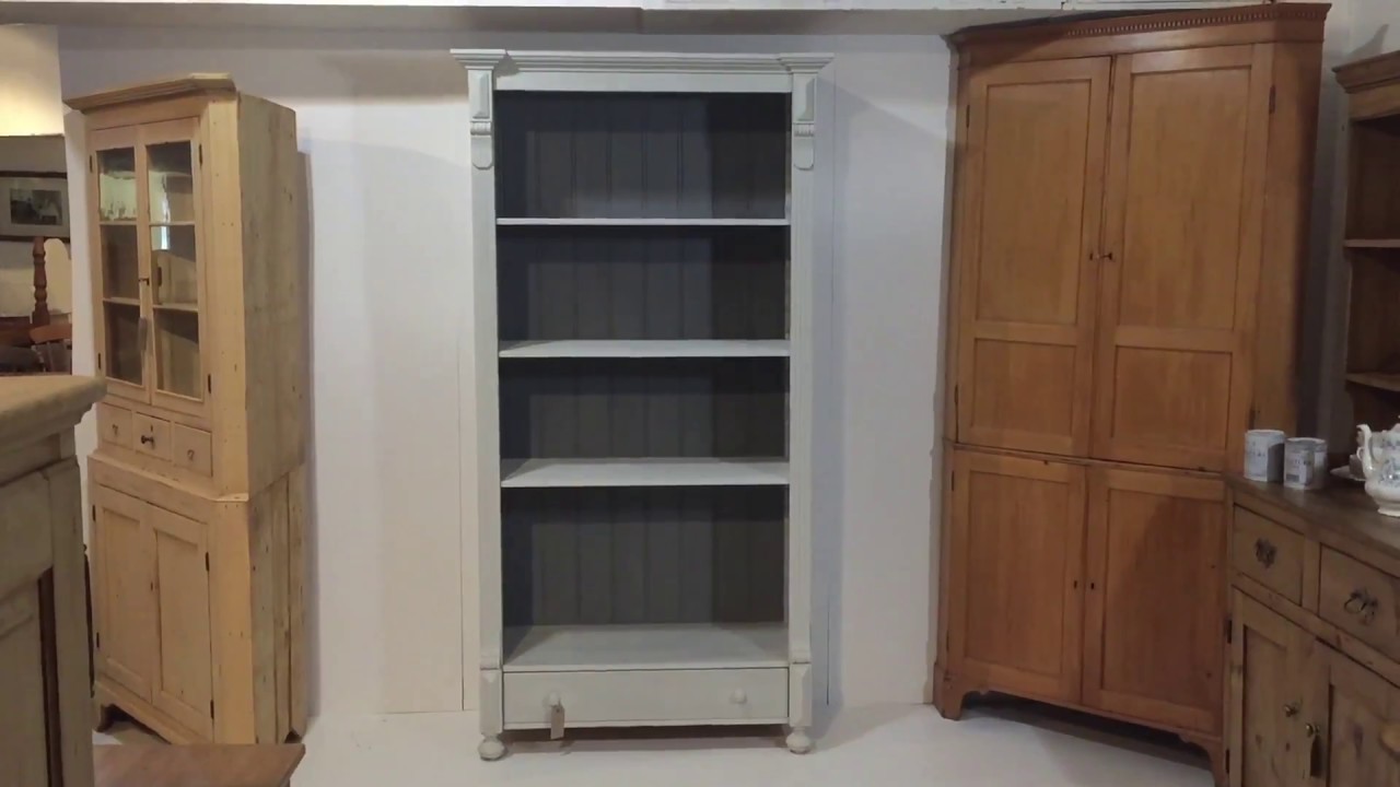Large painted pine bookcase - Pinefinders Old Pine Furniture Warehouse