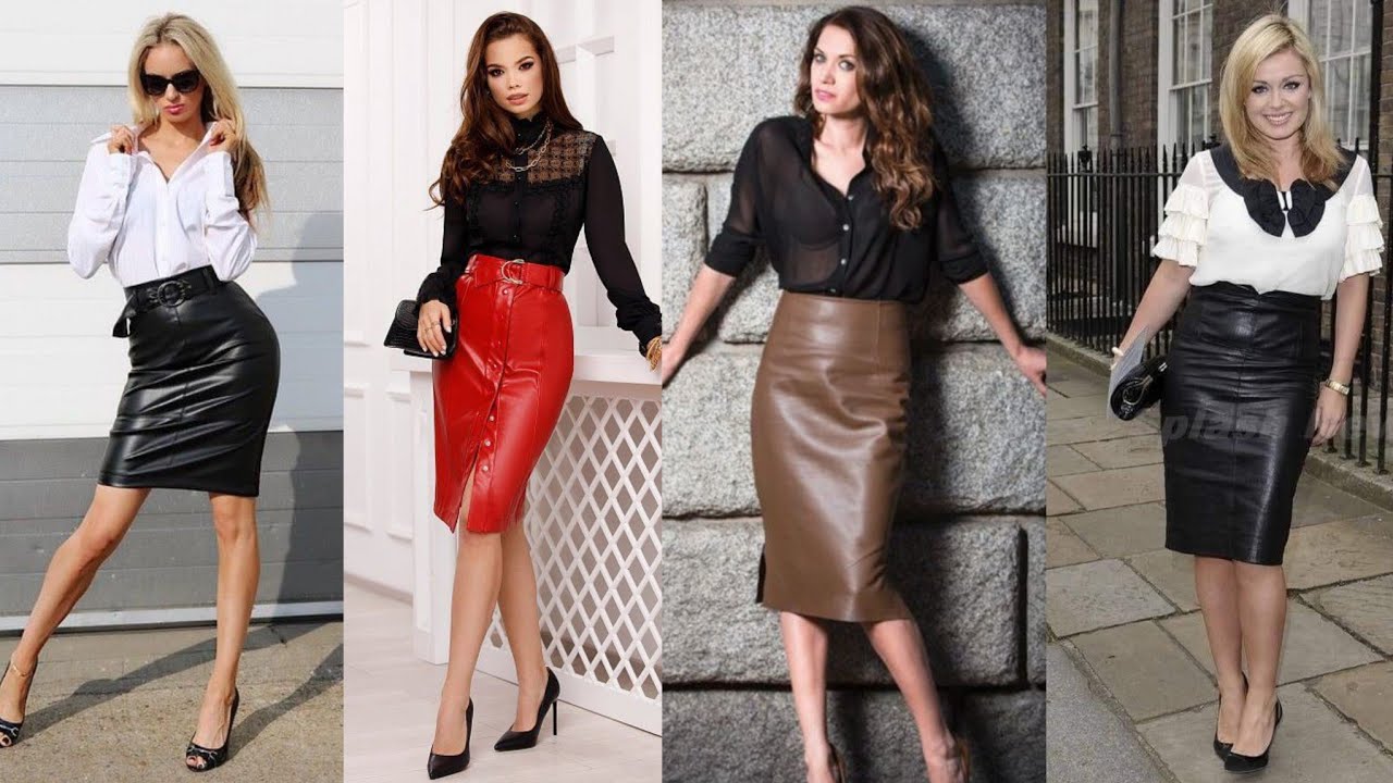 party wear and amazing office wear leather skirts designs ideas for ...