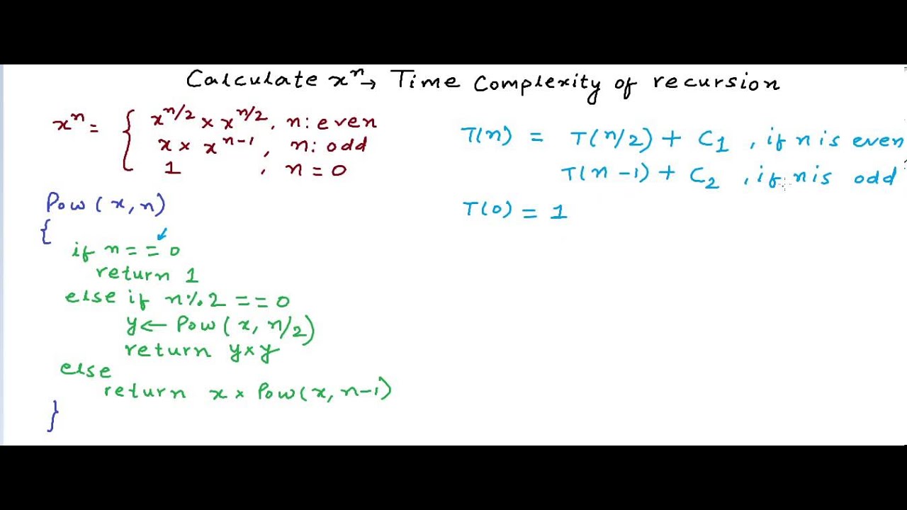 Exponentiation Time Complexity Analysis Of Recursion Youtube