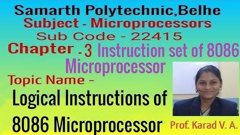 Chapter 3 - Logical Instructions of 8086 Microprocessor