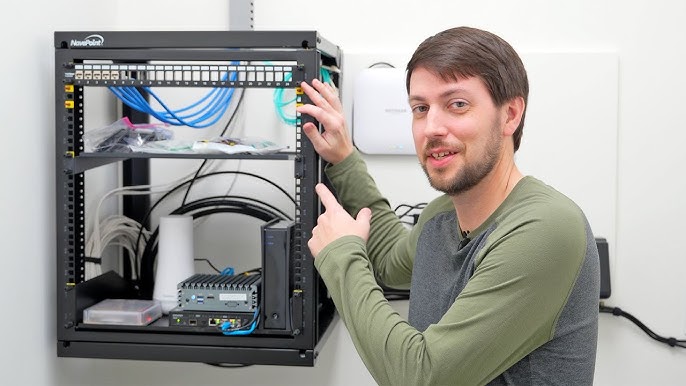 networking - cabinet rack that holds computer, router, and wires - Super  User