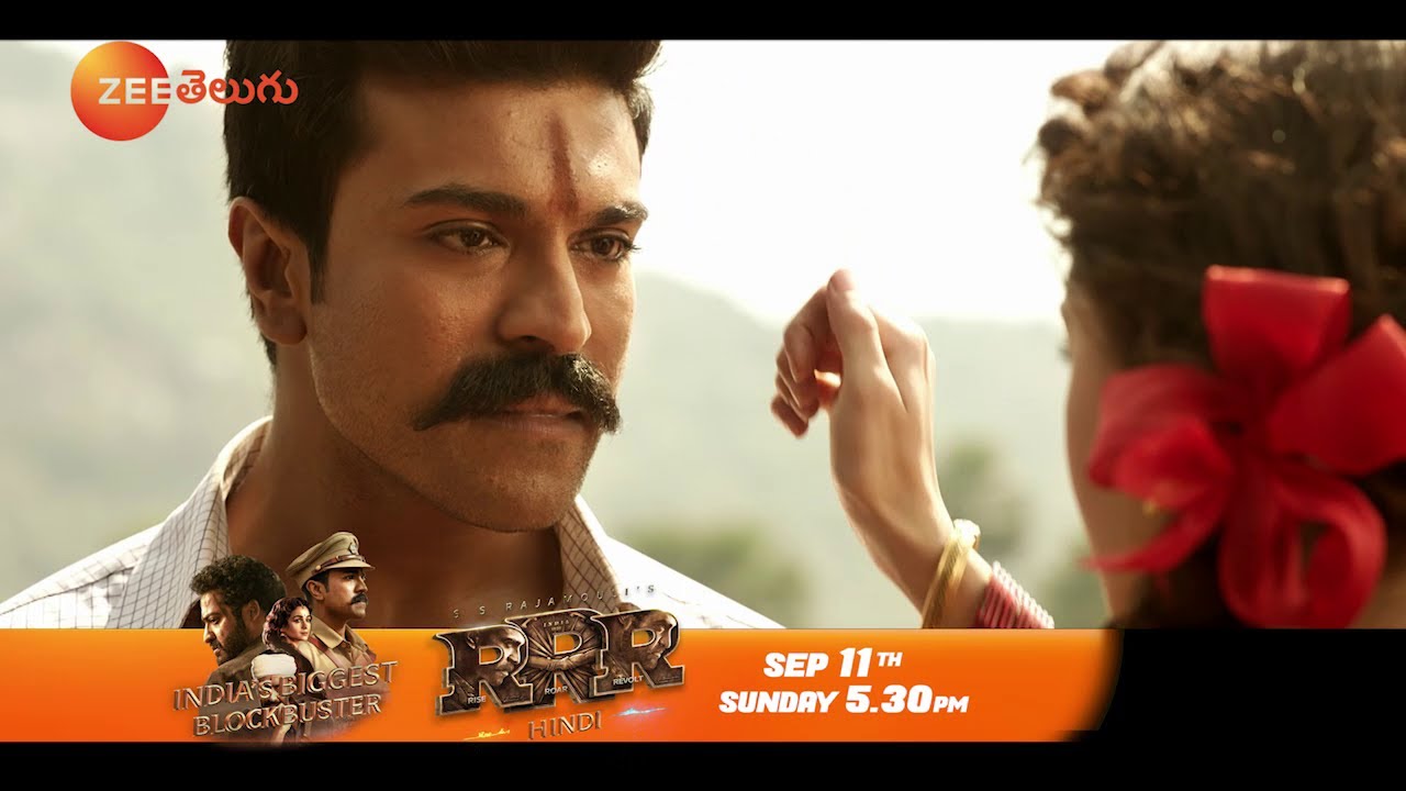 RRR Hindi | India's Biggest Blockbuster | Jr Ntr, Ram Charan | 11th Sep, Sun at 5:30 PM | Zee Telugu