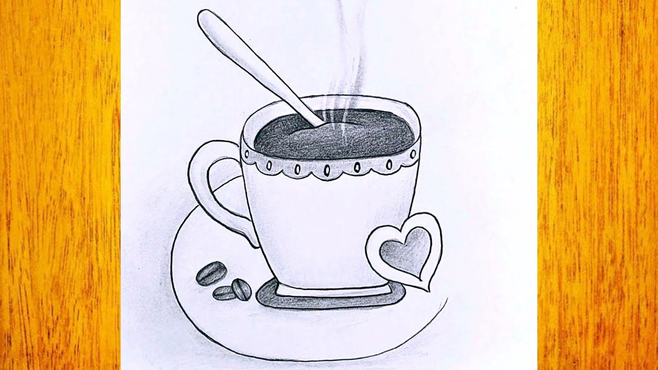 Como dibujar una taza de cafe / Dibujo sencillo y facil para principiantes  - YouTube