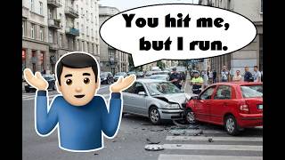 Honda Civic Hits Ford Escape, But Escape Left The Scene???