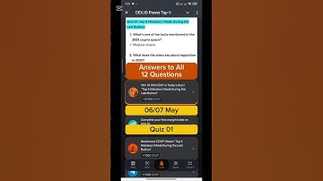 CEX.IO Quiz Answers Today - 06/07 May | Quiz 01 | 100% Correct! Claim Crypto Instantly! 🚀