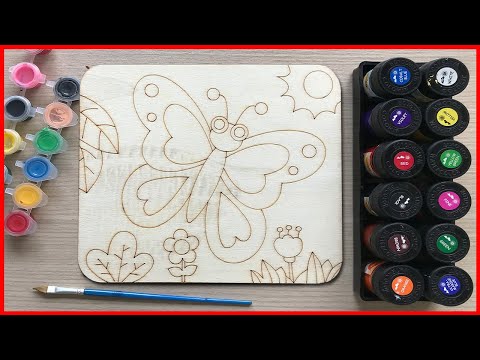 Tô Màu Bầu Trời - Tô màu nước con bướm xinh bay trên bầu trời - Butterfly watercolor painting (Chim Xinh channel)