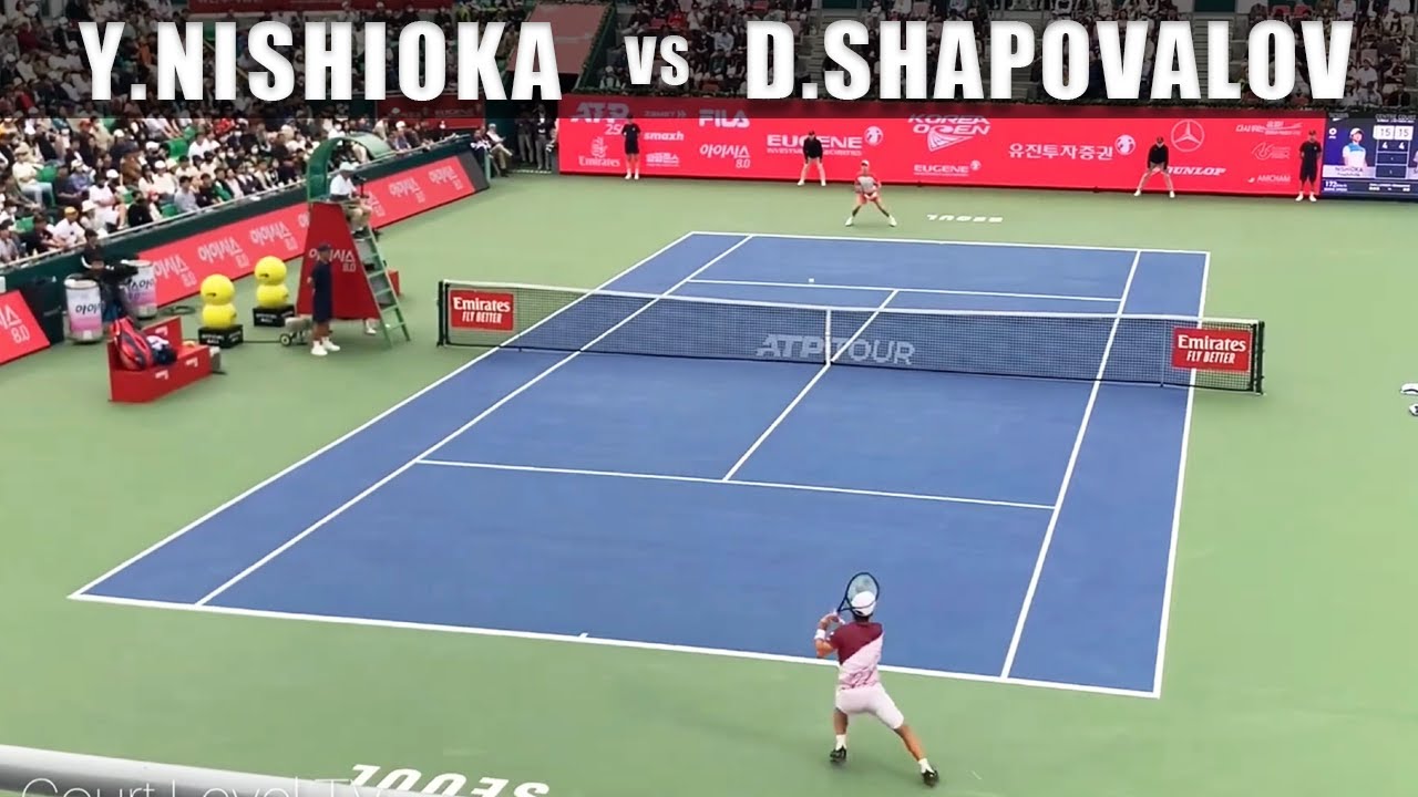 西岡良仁 韓国オープン優勝 決勝 vs シャポバロフ 観客視点 / Denis Shapovalov vs Yoshihito Nishioka Court Level - Seoul 2022