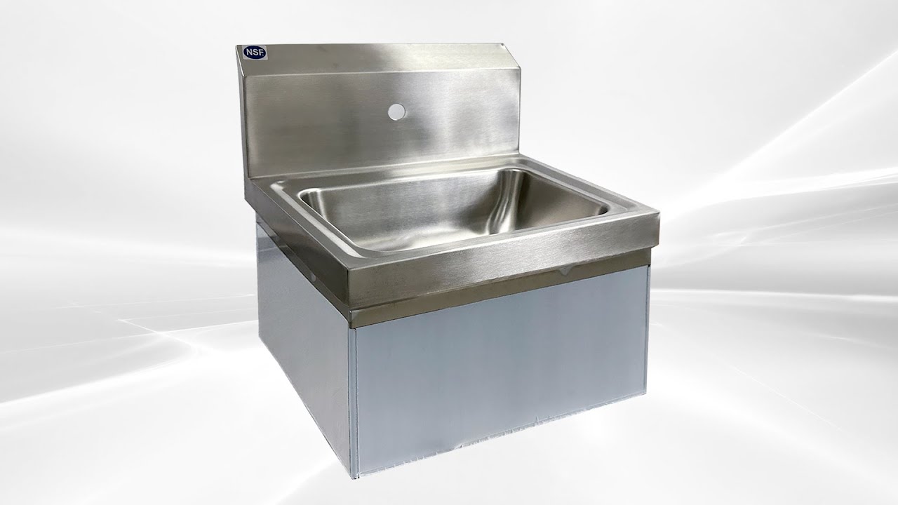 Hand Sink with Knee Operated Valve Commercial Hands Free Wall Mount Basin USA HS -17PS