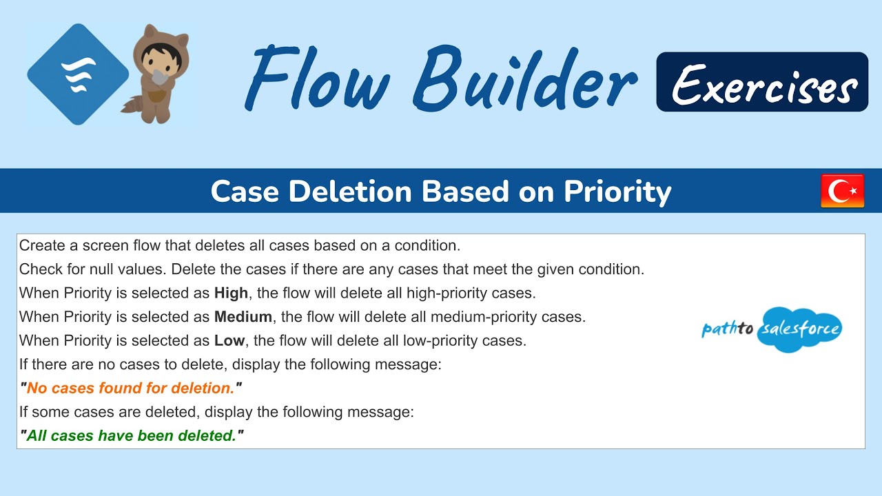 Flow Builder Exercises | Case Deletion Based on Priority - YouTube