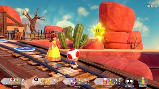 Super Mario Party Jamboree Western Land Toad Vs Toadette Vs Wario Vs Waluigi