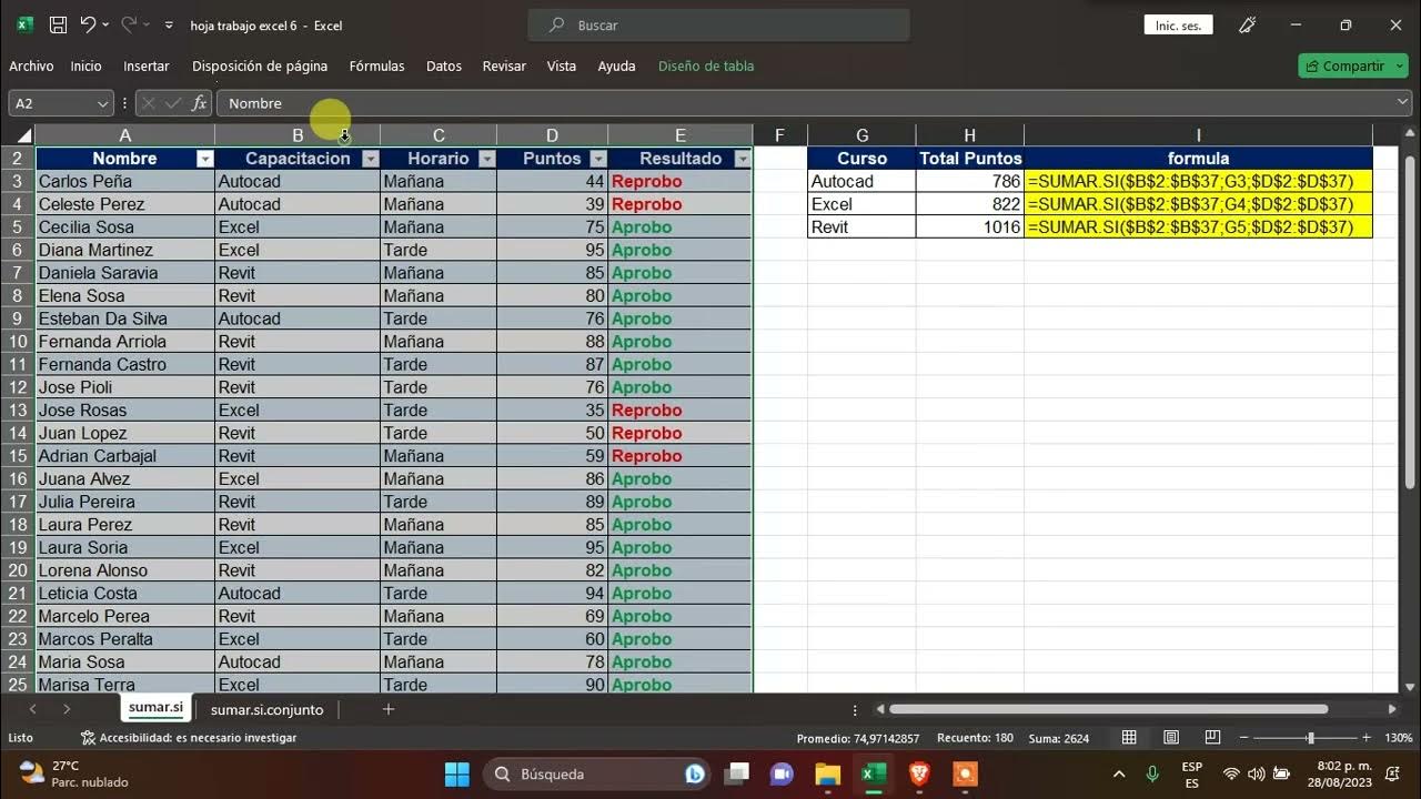 CFUNCION SUMAR.SI + TABLAS Y TABLAS DINAMICAS YouTube
