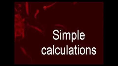 Simple formulas and functions