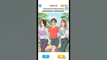 Annoying Puzzle Game - Level 34 - Take Photos that people look happy.