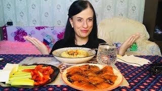 МУКБАНГ ЛАПША/ КРАСНАЯ РЫБКА И ОВОЩИ #asmr #breakfast #обжор #mukbang #food #вкусно