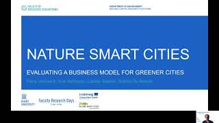 Biodiversity and Ecosystem Services: Nature Smart Cities - a business model for greener cities