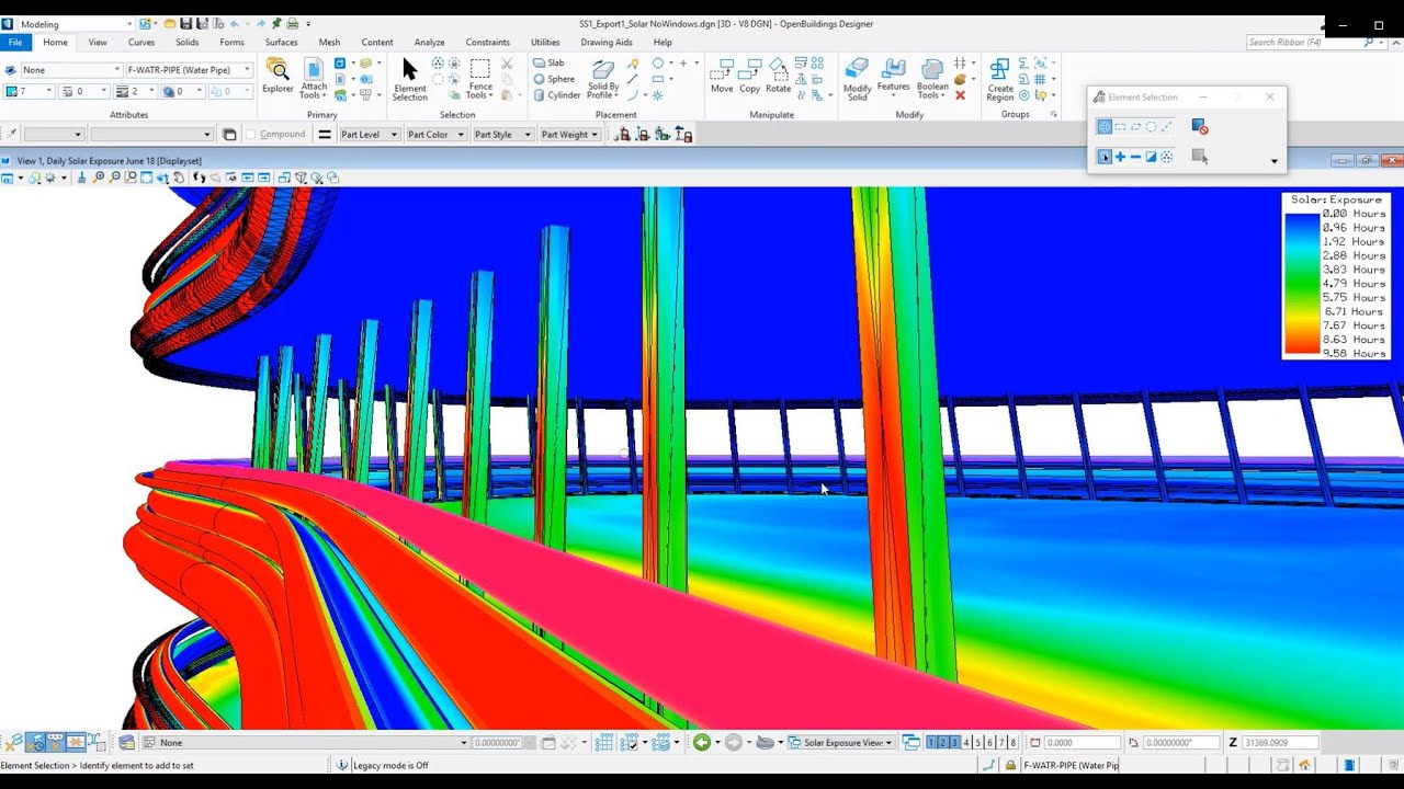 Solar Exposure Calculation in OpenBuildings