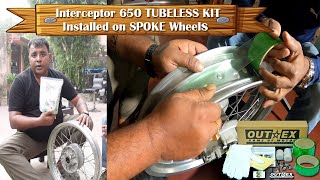 Spoked Rim into Tubeless Conversion Royal Enfield Interceptor 650  | Outex Kit Installation