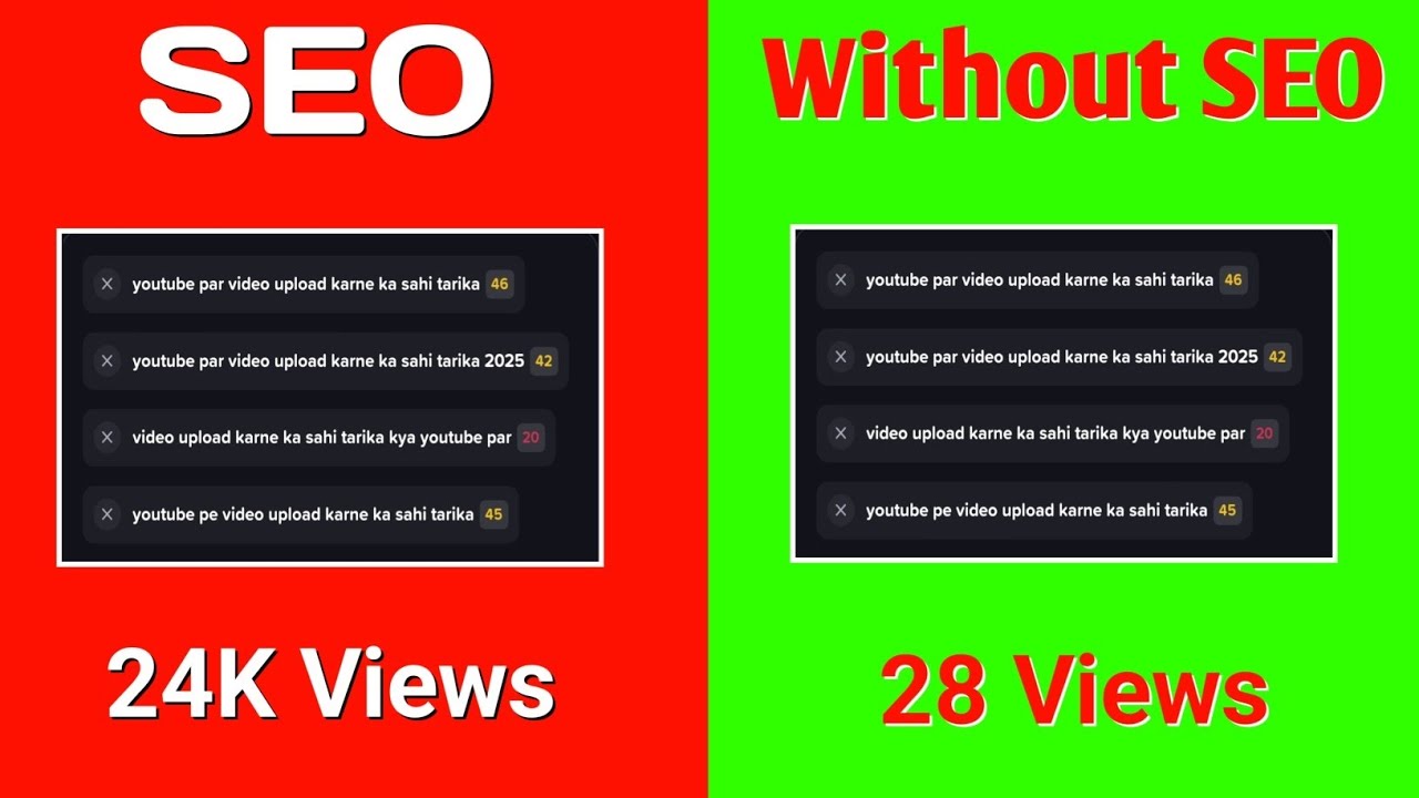 SEO Reality SEO 24K Views and Without SEO 28 Views 