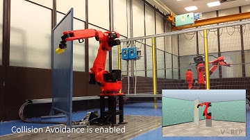 Collision avoidance: tests with a 7-dof redundant robot and a static obstacle