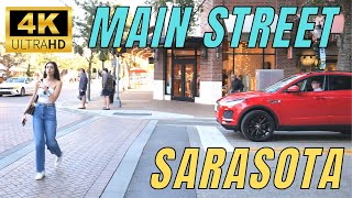 Sarasota Florida, Main Street Walking 4K 60FPS