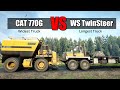 Snowrunner CAT 770G vs Western Star TwinSteer | Widest vs Longest Truck