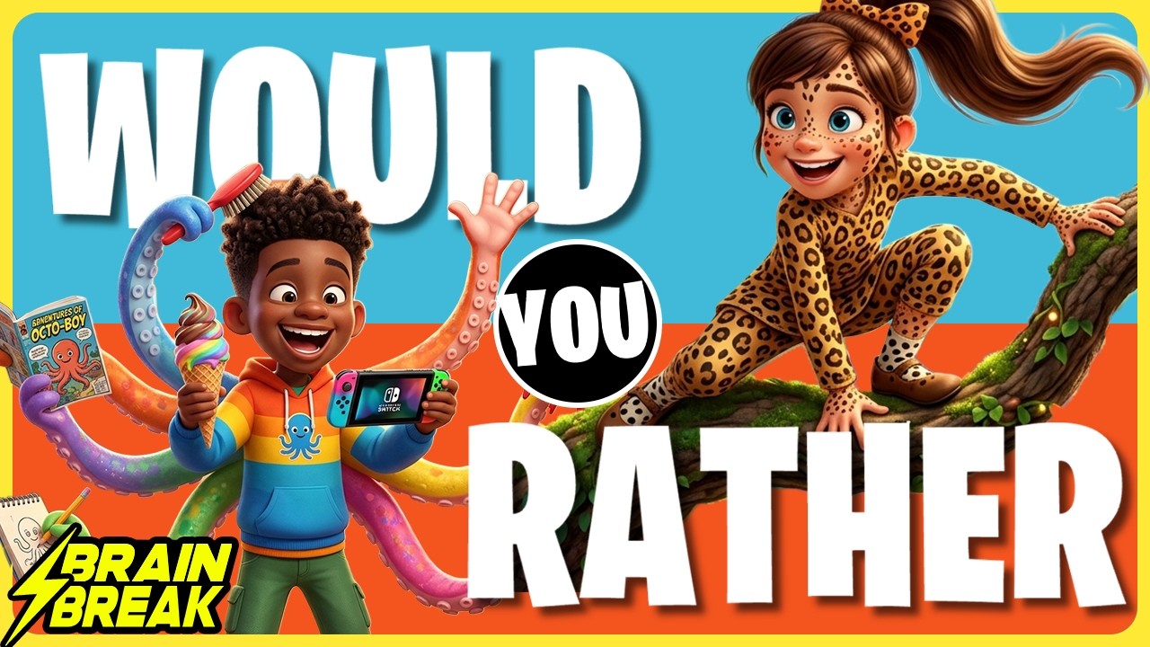 Animals Would You Rather ⚡️ Brain Break for Kids ⚡️ Freeze Dance ⚡️ ...